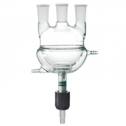 Three Necks Round Bottom Flask,Drain Valves,Half Jacketed