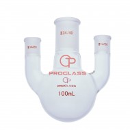 Three Necks Round Bottom Flask,100ml ,Straight Side neck