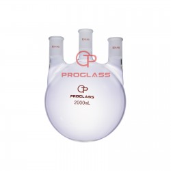 Three Necks Round Bottom Flask,2000ml ,Straight Side neck