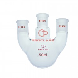 Three Necks Round Bottom Flask,50ml ,Straight Side neck