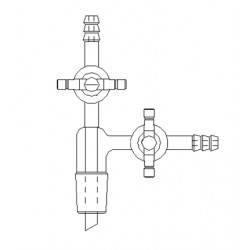 Adapters,Three way,Glass Stopcock,With inlet tube