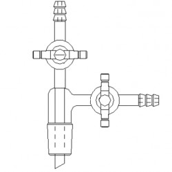 Adapters,Three way,Glass Stopcock,With inlet tube