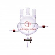 Three Necks Round Bottom Flask,Heavy Wall,PTFE Stopcocks,Half Jacketed