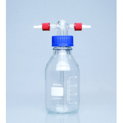 Glass Buffer Bottle Flow Liquid Inlet and Outlet Bottle L45 Thread Transfer Bottle