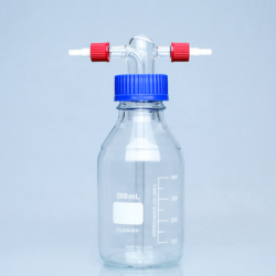 Glass Buffer Bottle Flow Liquid Inlet and Outlet Bottle L45 Thread Transfer Bottle