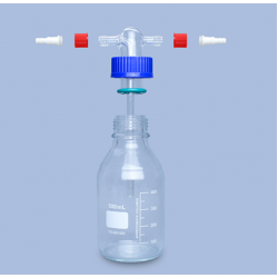 Glass Buffer Bottle Flow Liquid Inlet and Outlet Bottle L45 Thread Transfer Bottle